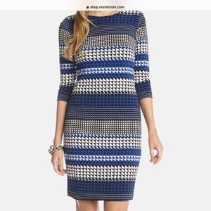 Karen Kane Houndstooth Stretch Knit Sheath Dress